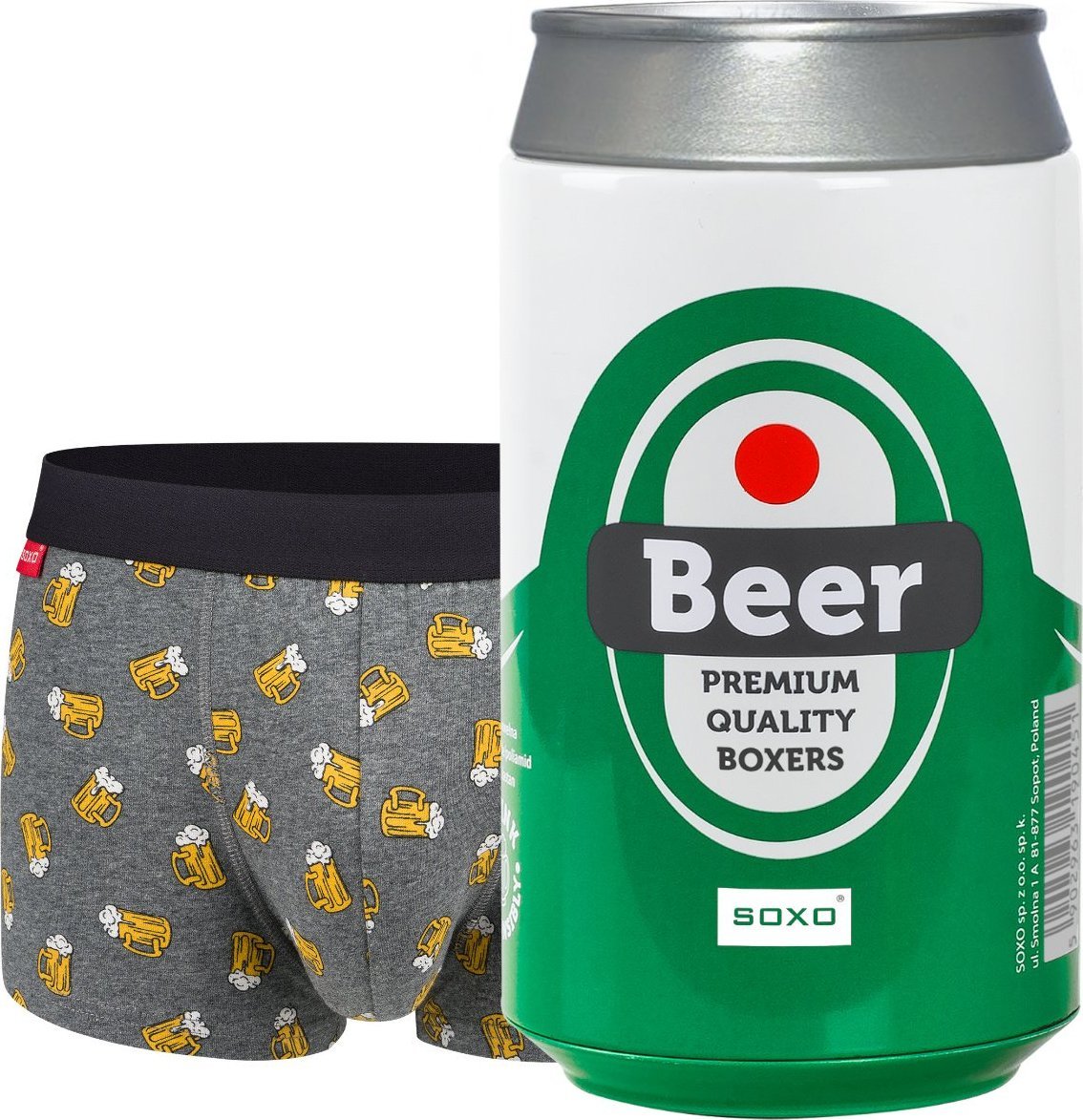 Soxo Męskie Bokserki piwo w puszce idealny zabawny prezent dla Niego XL