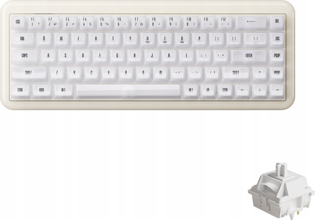 Akko YU01 White Jade Gaming Tastatur, RGB - 65%, V3 Piano Pro Switches, ANSI (US)