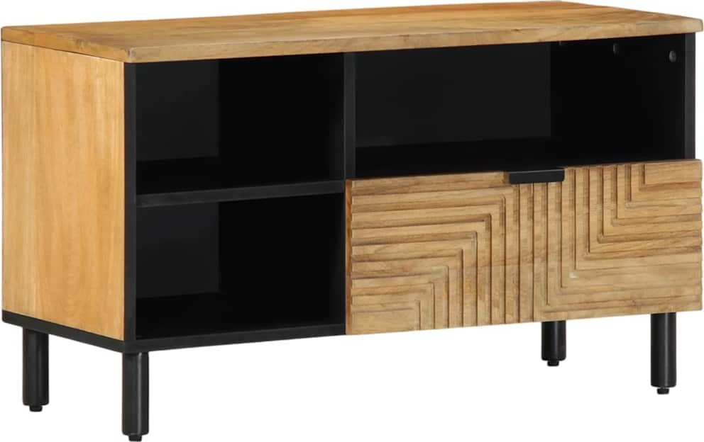 Szafka RTV Brązowa 80x33x46 cm Drewno lite Mango