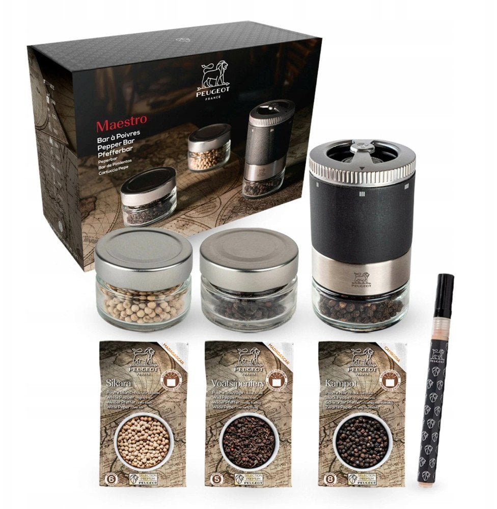 Młynek do przypraw Maestro Młynek do pieprzu z przyprawami i akcesoriami (PG-41748)