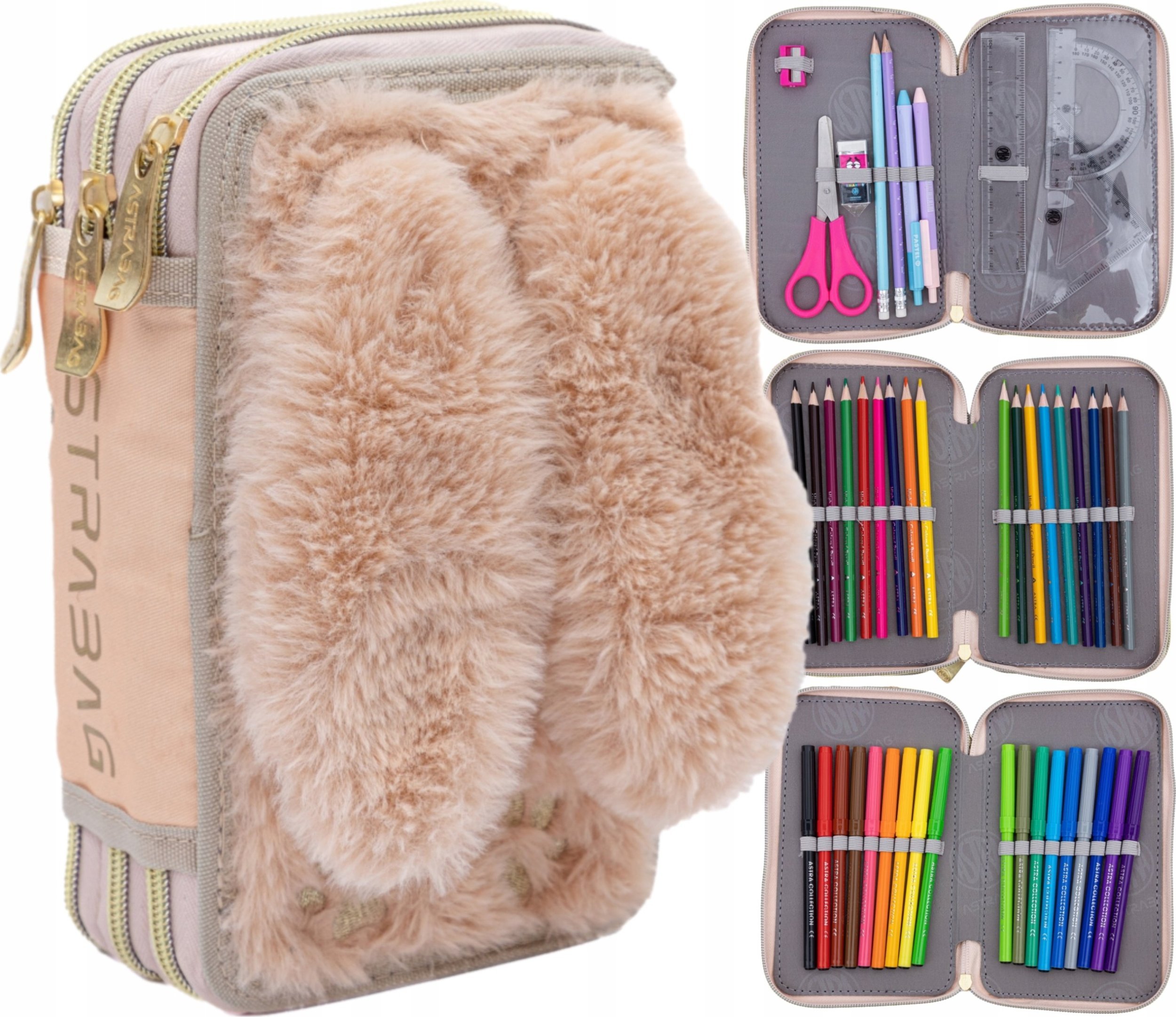 Piórnik Astra Piórnik potrójny z wyp Astrabag Fluffy Bunny ASTRA