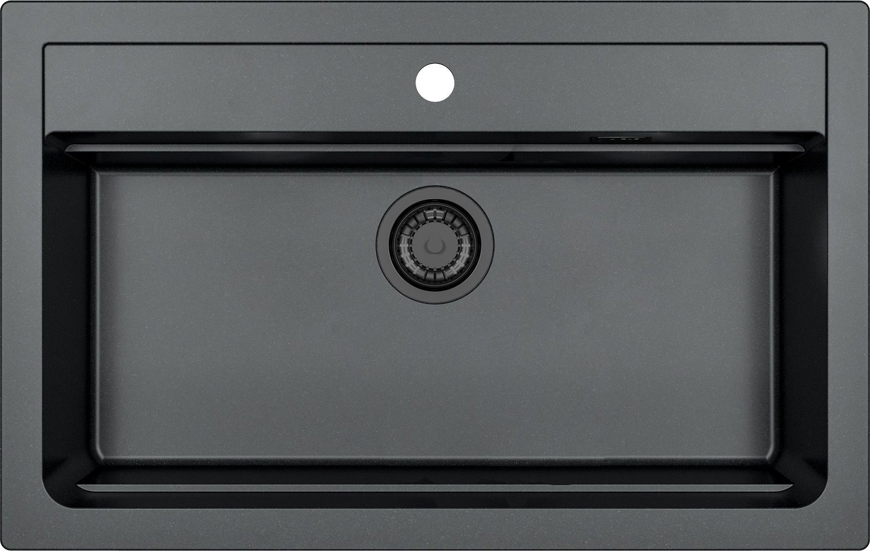 Zlewozmywak Alveus ATROX 40 BLACK EDITION kol. 91 CZARNY zlew Granital (790 x 500) 1 kom. z syfonem manualny 3 1/2" - SYFON BLACK