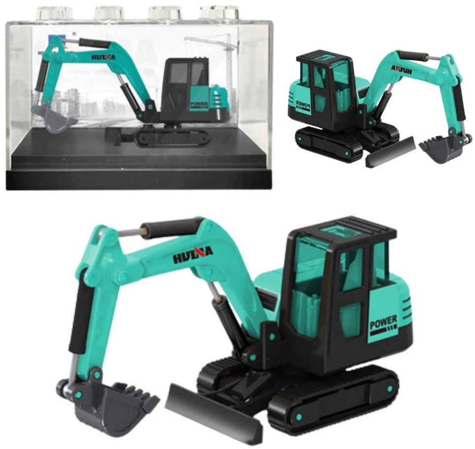 Koparka Gąsienicowa Metalowa Model Kolekcjonerski Huina Zielona 1:80