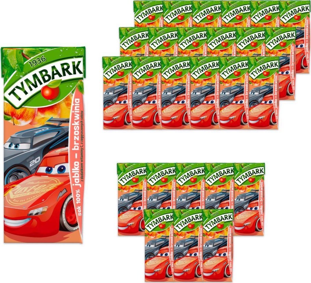Tymbark Tymbark Sok 100% jabłko-brzoskwinia 200 ml x 27 sztuk