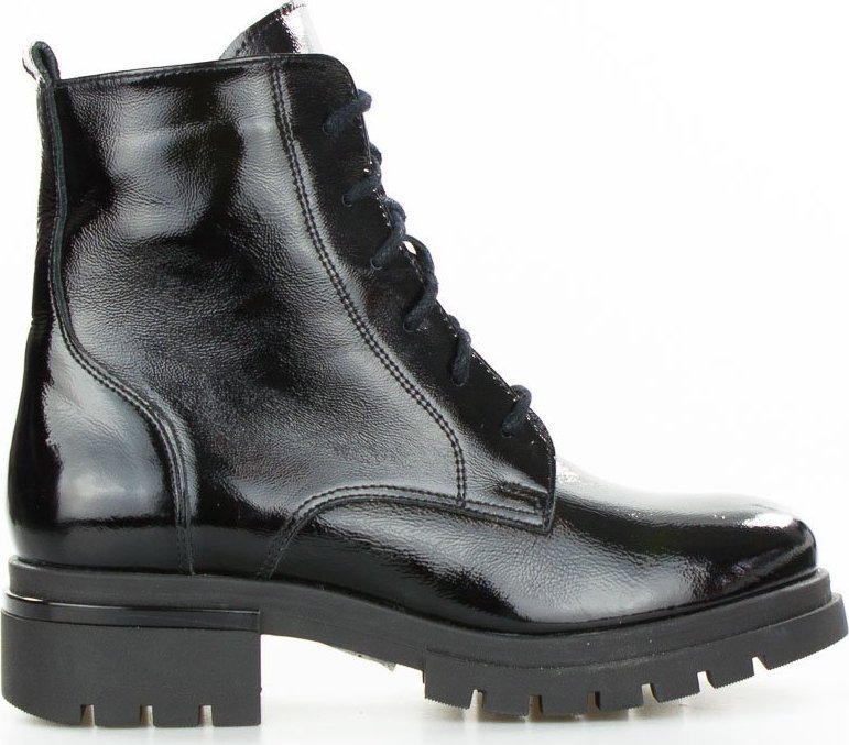 Sempre Workery skórzane połyskujące czarne Sempre-38