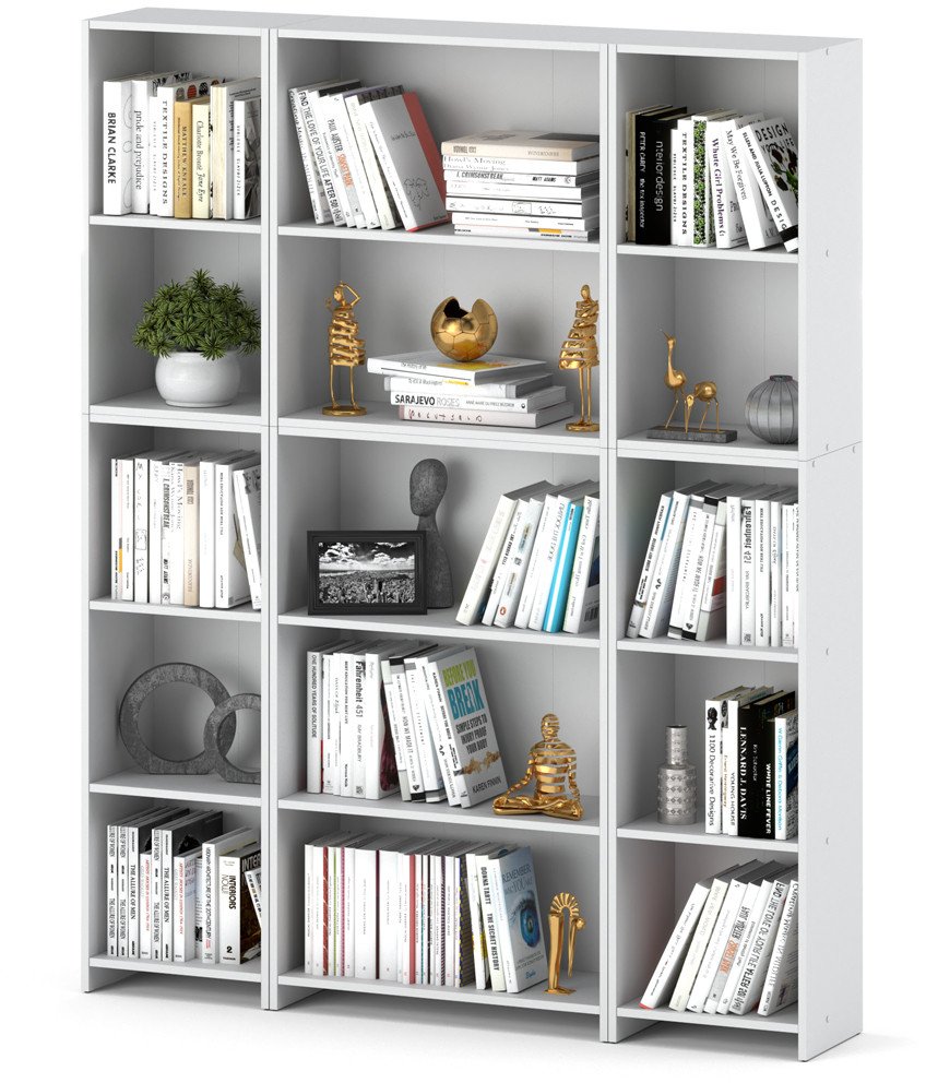 Regał Na Książki Dla Dzieci 150cm Duży Segregatory Salon Biuro Biały Mat