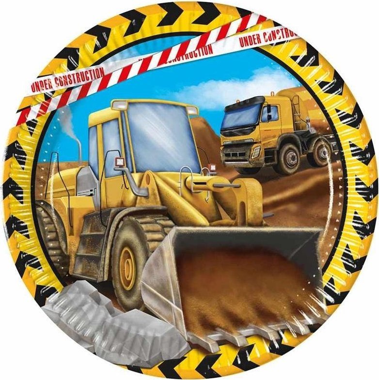 Talerzyki papierowe Construction 23cm 8szt