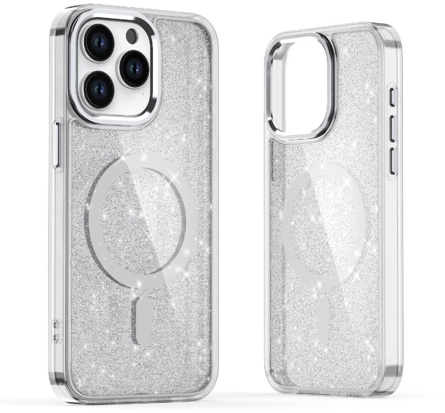 Etui brokatowe Glitter Case kompatybilne z MagSafe na iPhone 17 - półprzezroczyste