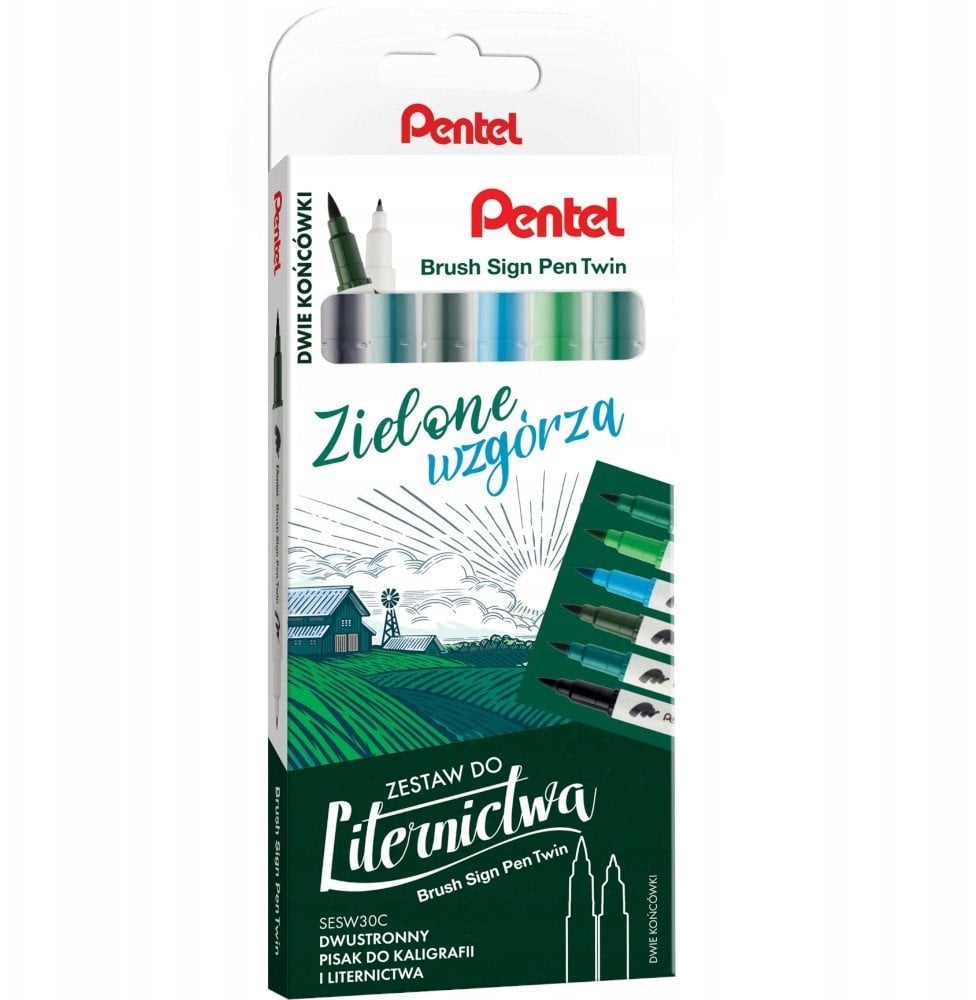 Pentel Pisaki pędzelkowe Brush Sign Pen Twin SESW3