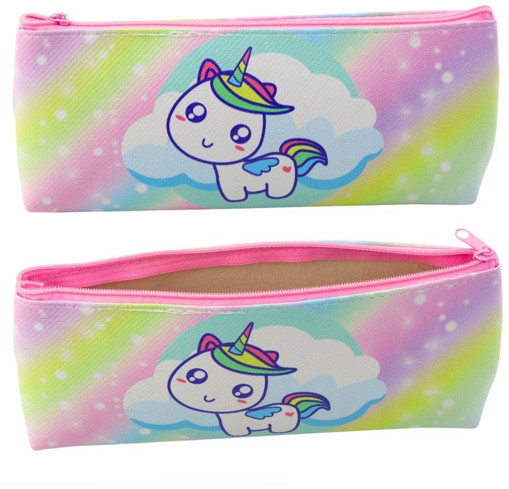 Piórnik Szkolny Dziewczęcy Jednorożec Pastelowa Tęcza Kolorowy
