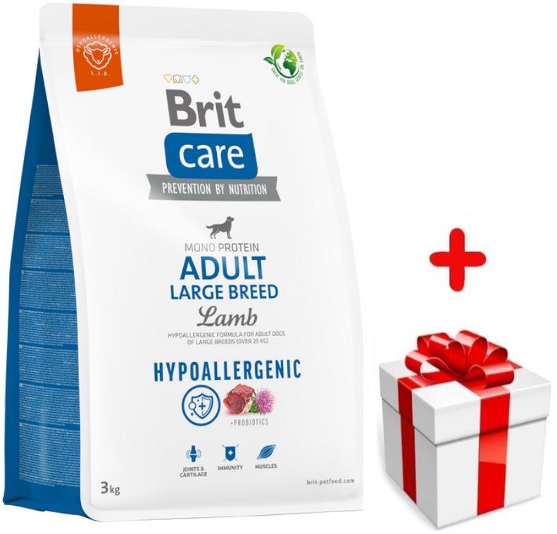 BRIT CARE Dog Hypoallergenic Adult Large Breed Lamb 3kg + niespodzianka dla psa GRATIS!