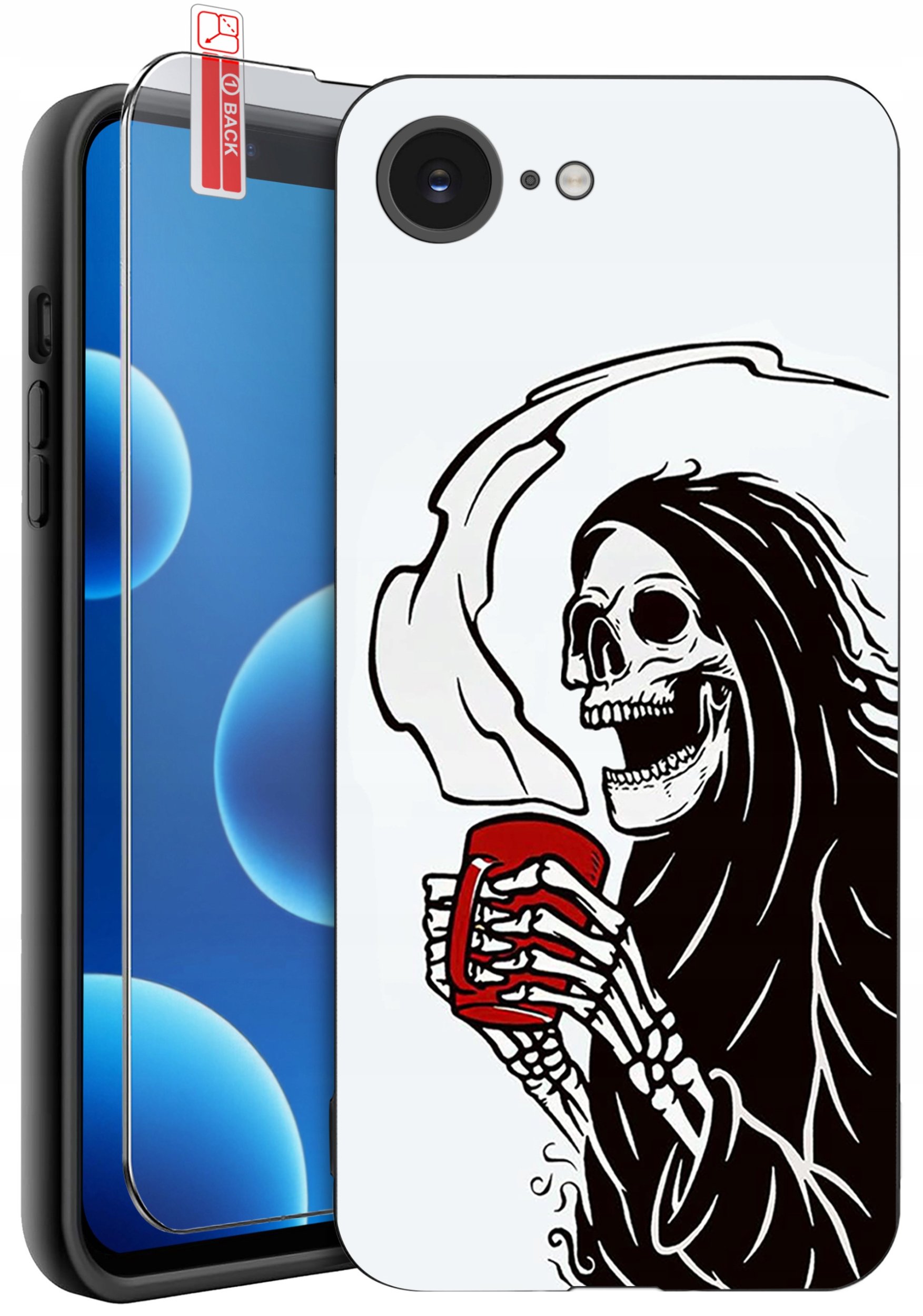 ETUI do iPhone 16e | WZORY | SILIKONOWE MATT CASE + SZKŁO 9H