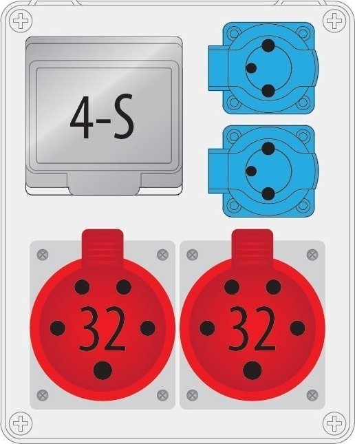 Rozdzielnica R-BOX 240 4S 2x32A/5P 2x250V puste okno, b/R IP44 B.1703