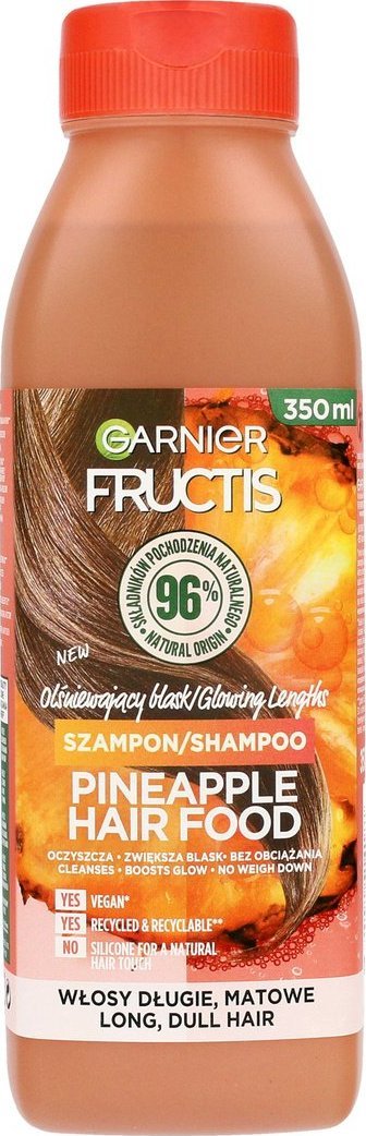 Fructis Hair Food Szampon olśniewający blask do włosów długich i matowych - Pineapple 350ml