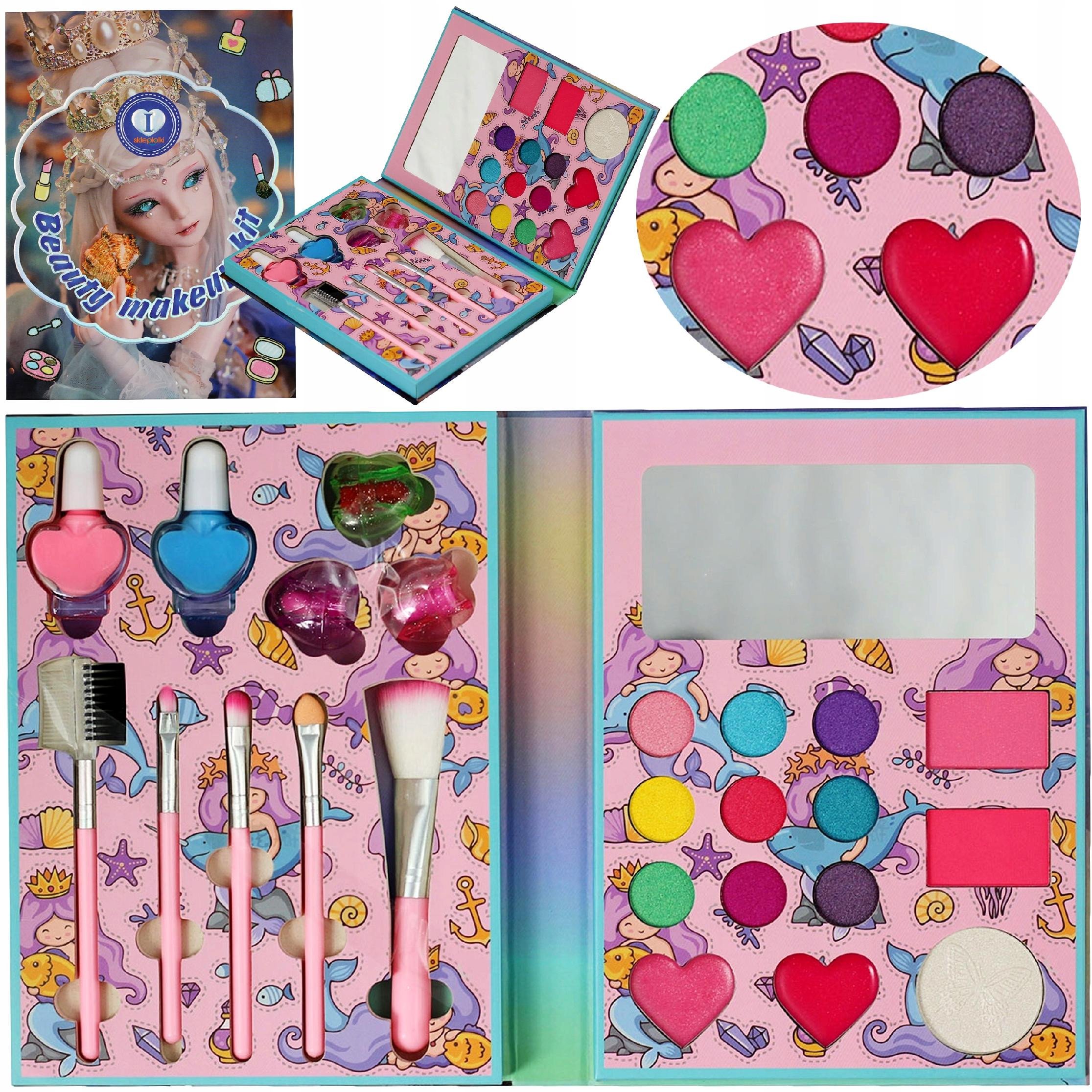 ZESTAW KOSMETYKÓW DLA DZIECI PALETKA MAKEUP KOSMETYKI DO MALOWANIA LAKIER