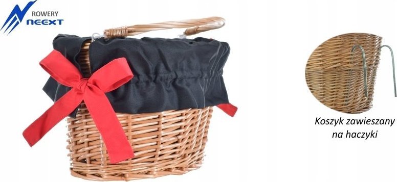 NEEXT Kosz rowerowy przedni Wiklinowy czarny