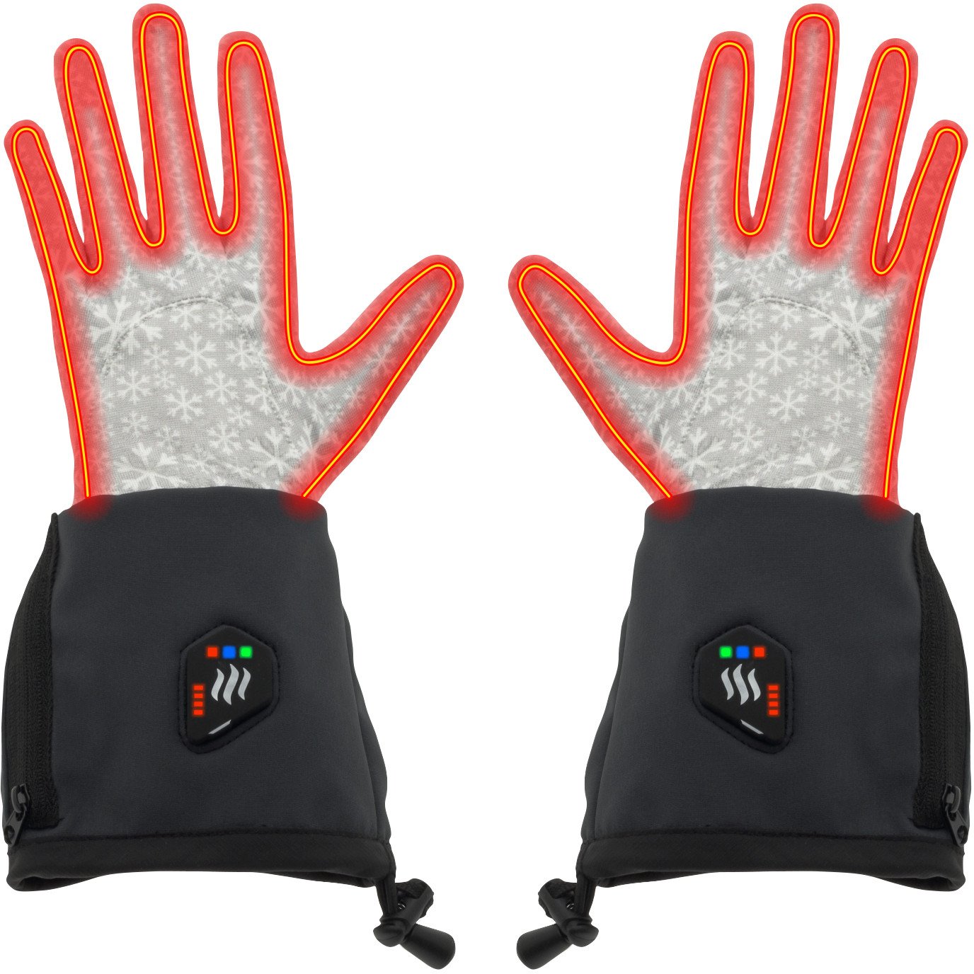 Glovii Ogrzewane termoaktywne rękawiczki uniwersalne, L-XL jasnoszare