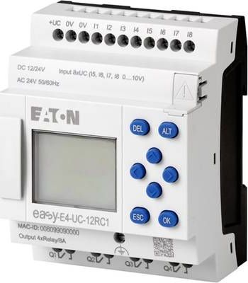 Eaton przekaźnik programowalny easyE4 12-24VDC 24VAC 8Dl4AI 4DO-R EASY-E4-UC-12RC1 (Y7-197211)
