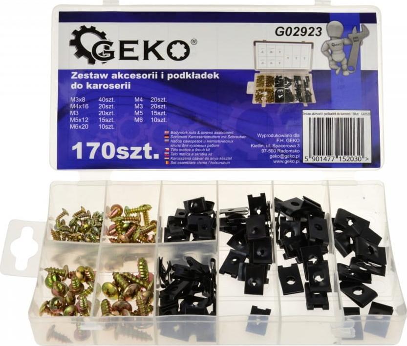 Geko ZESTAW AKCESORII I PODKŁADEK DO KAROSERII 170SZT.(20) G02923 GEKO