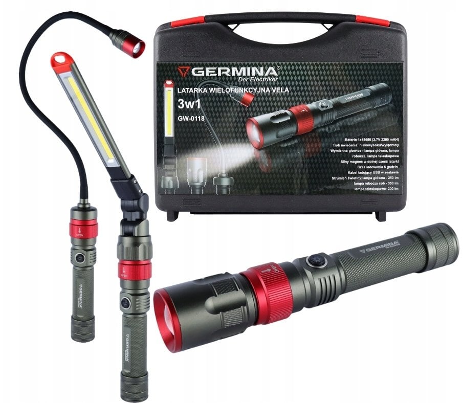 Latarka wielofunkcyjna VELA 3W1 (walizka) GW-0118