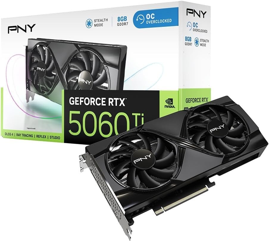 Karta graficzna PNY GeForce RTX 5060 Ti Overclocked Dual 8GB GDDR7 DLSS4 (VCG5060T8DFXPB1-O)