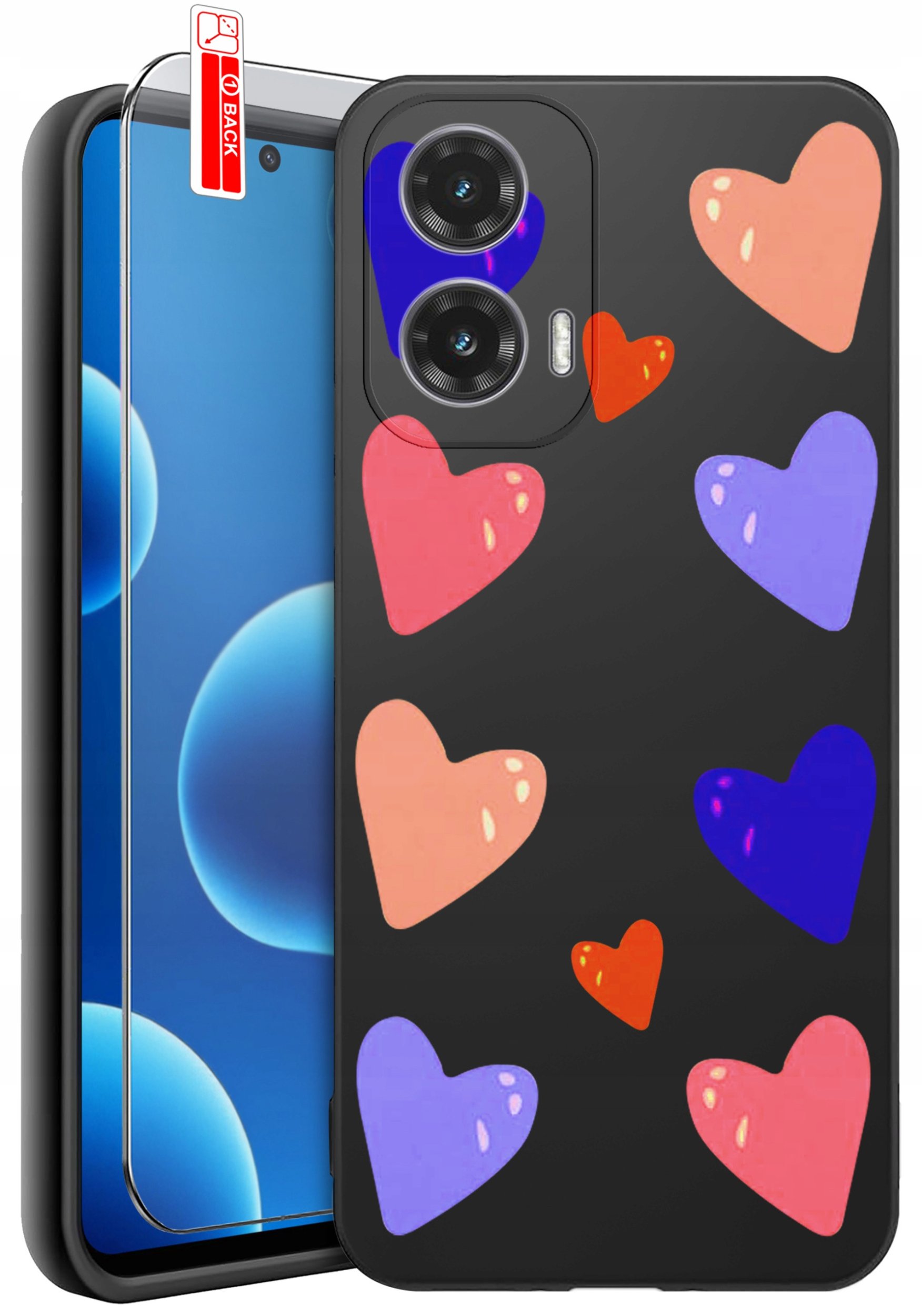 ETUI do Motorola Moto G45 5G | WZORY | SILIKONOWE MATT CASE + SZKŁO 9H