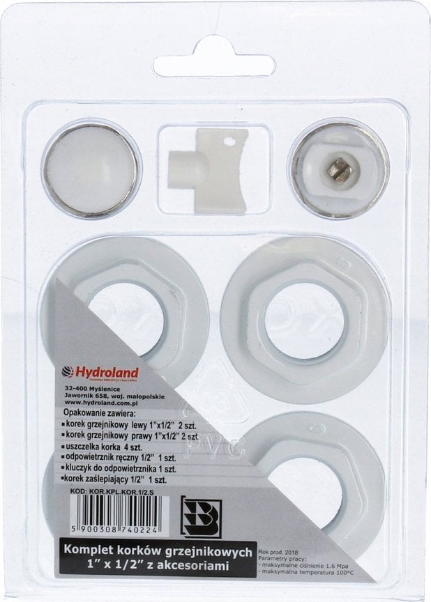 Hydroland KOMPLET KORKÓW REDUKCYJNYCH GRZEJ. + USZCZELKI +ODPOWIETRZNIK H. // G.KB.KPL