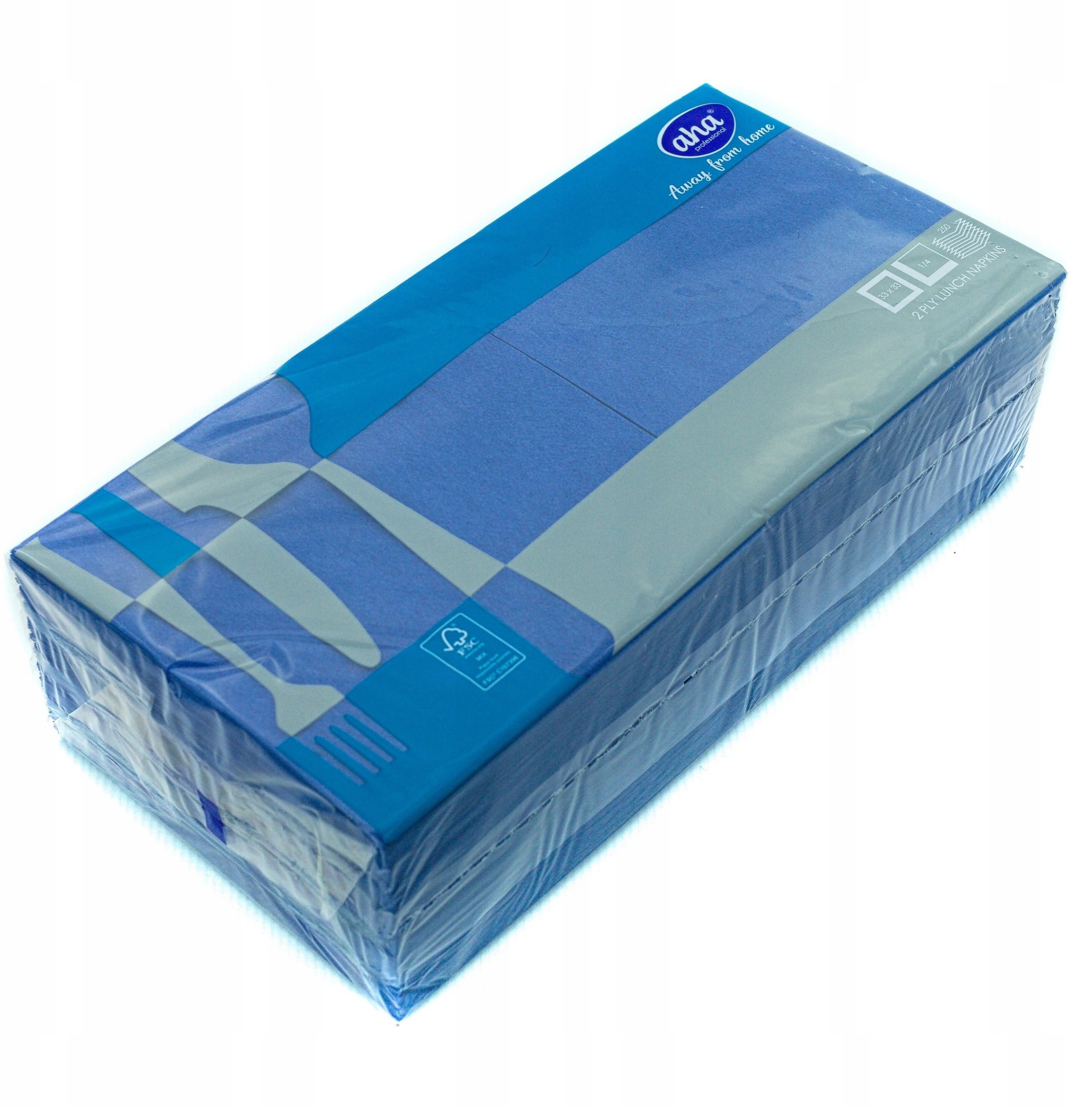 Serwetki AFH AHA, 2-warstwowe, składanie 1/4, 33x33cm, 250 szt., granatowe