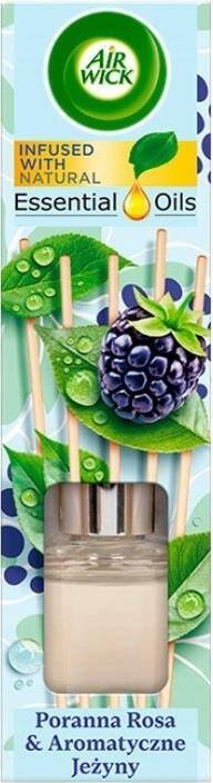 Dyfuzor zapachowy Air Wick Essential Oils pachnące patyczki zapachowe Poranna Rosa i Aromatyczne Jeżyny 40ml