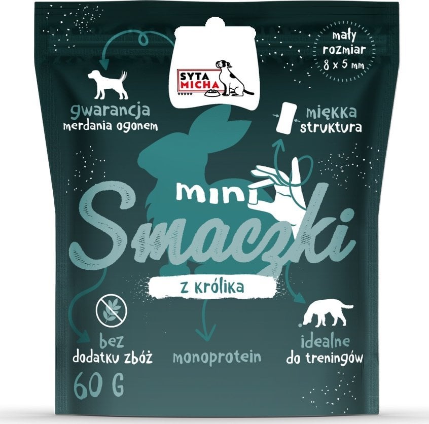 Syta Micha SYTA MICHA - Smaczki treningowe MINI KRÓLIK - przysmak dla psa - 60g