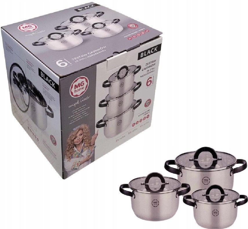 ZESTAW GARNKÓW BLACK INOX 6 ELEMENTÓW