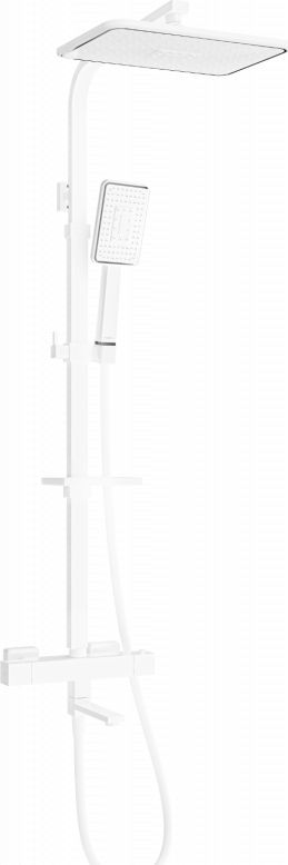 Zestaw prysznicowy Mexen Mexen CQ54 zestaw wannowo-prysznicowy z deszczownicą i baterią termostatyczną, biały/chrom - 779105495-21