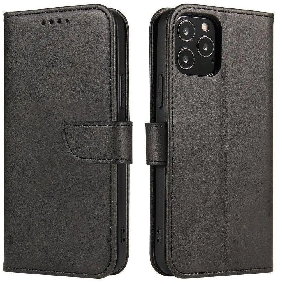 Magnet Case elegancki futerał etui pokrowiec z klapką i funkcją podstawki Samsung Galaxy A73 czarny