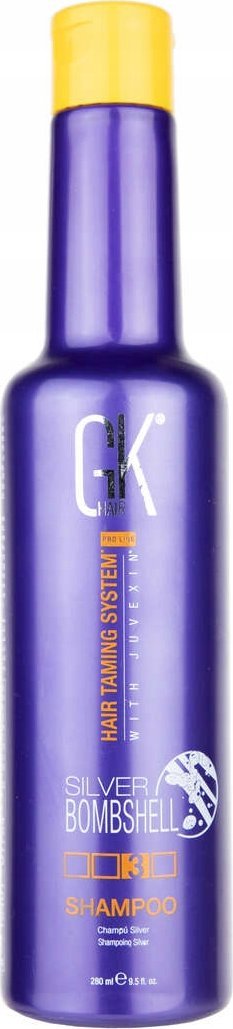 GK HAIR (Global Keratin) Global Keratin, Silver Bombshell, Hair Shampoo, For Neutralisation Of Yellow Tones, 280 ml For Women