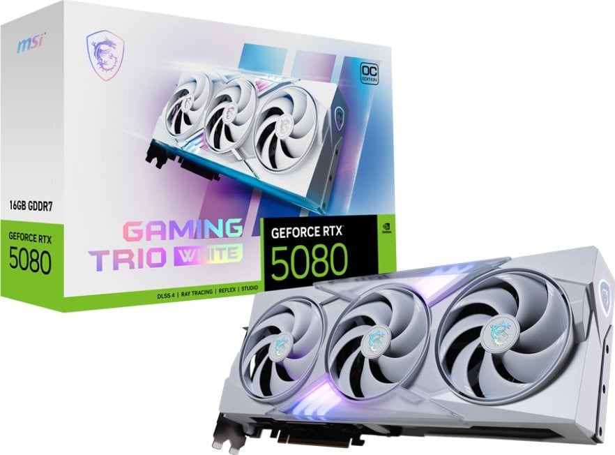 Karta graficzna MSI GeForce RTX 5080 Gaming Trio OC White 16GB GDDR7 DLSS4