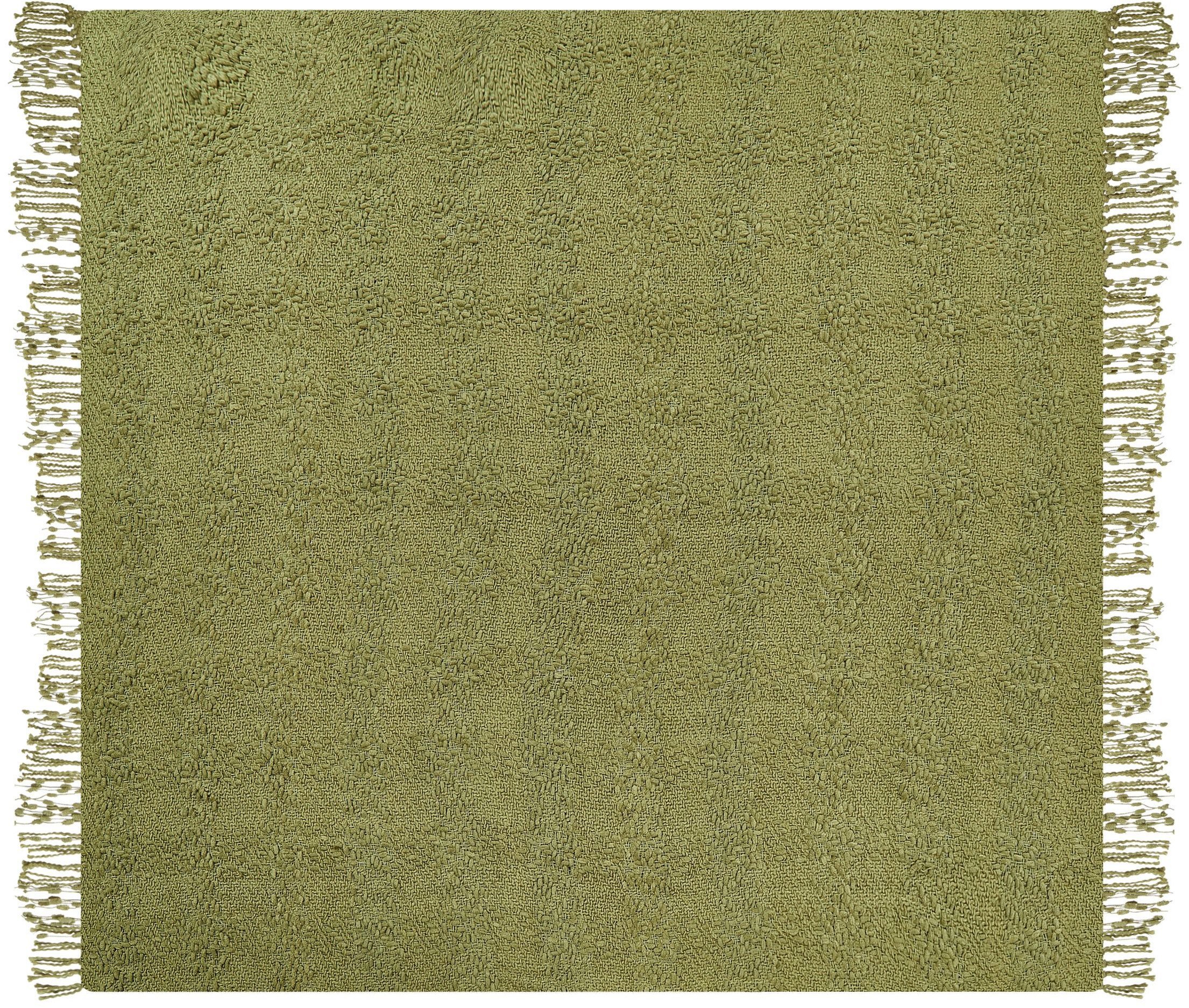 Beliani Koc VELLA Bawełna 200 x 220 cm Oliwkowy