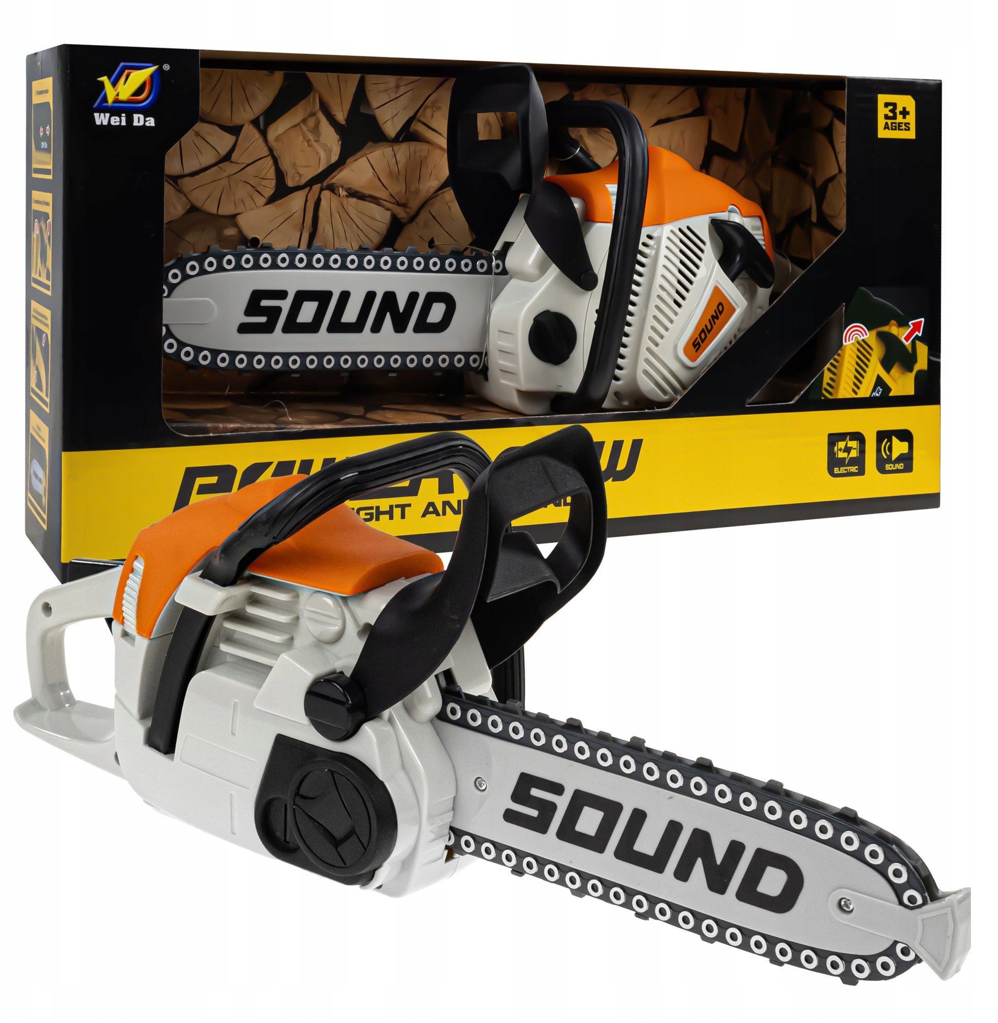 Duża Piła Łańcuchowa Spalinowa Dla Dzieci Dźwięk Ruchomy Łańcuch Zabawka