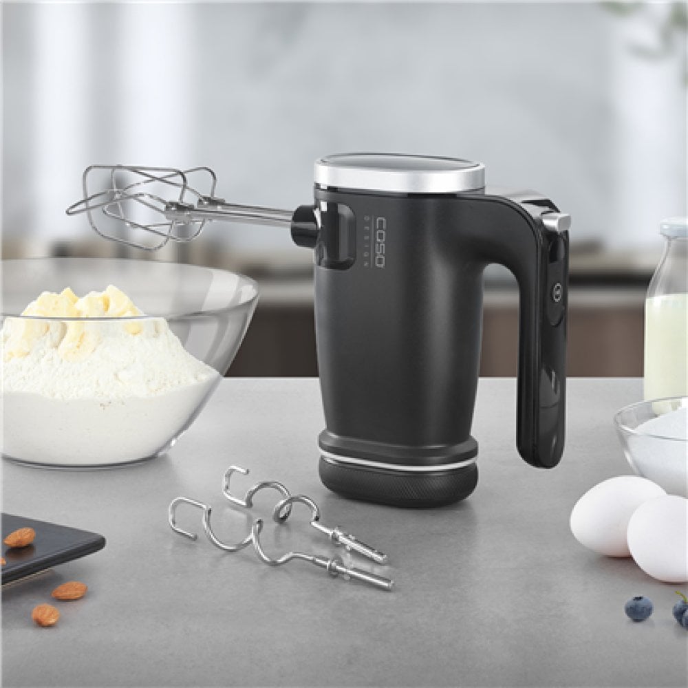 Caso Cordless Hand Mixer | Click & Mix | Hand Mixer | 150 W | Number of speeds 8 | Stainless Steel/Black