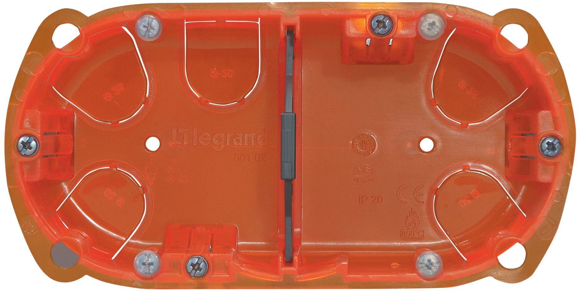 Legrand Puszka do betonu 72mm 143 x 40mm Ze śrubami czerwony Batibox (080102)