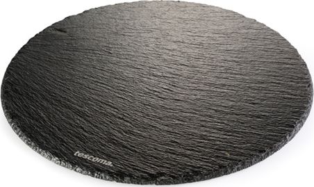 Tescoma Okrągła Taca Płyta do Podawania Serwowania Dań Deserów z Kamienia Łupkowego 30 cm uniwersalny