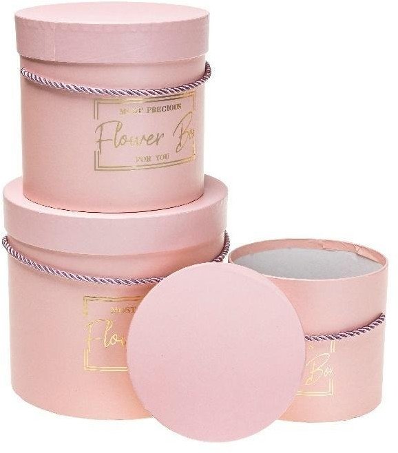 Pudełko Flower Box 3szt jasnoróżowy ROZETTE