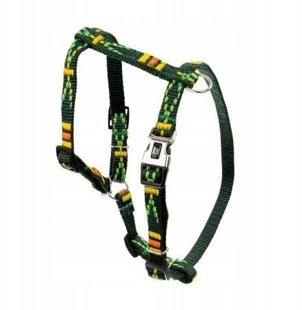 Barry King Szelki dla psa, zielony, wzór etniczny, taśma polipropylenowa, 16mm/30-60cm