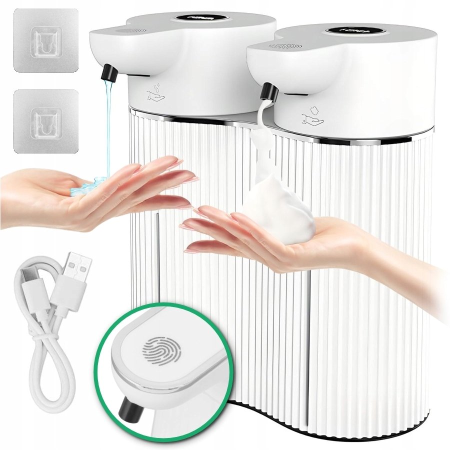 Bezdotykowy Podwójny Dozownik Mydła Płynu 2x 350ml Automatyczny Dyspenser