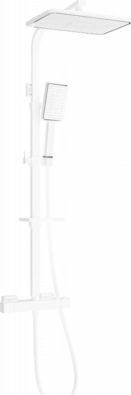 Zestaw prysznicowy Mexen Mexen CQ54 zestaw prysznicowy natynkowy z deszczownicą i baterią termostatyczną, biały/chrom - 772505495-21