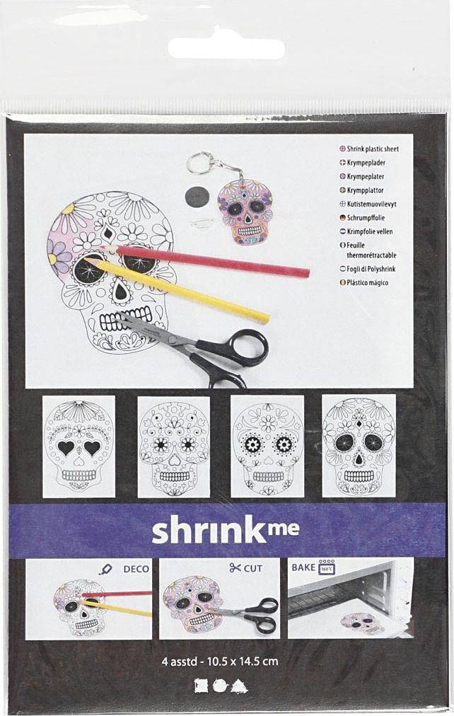 Creativ Company Folia termokurczliwa 4 ark. A6 Czaszki