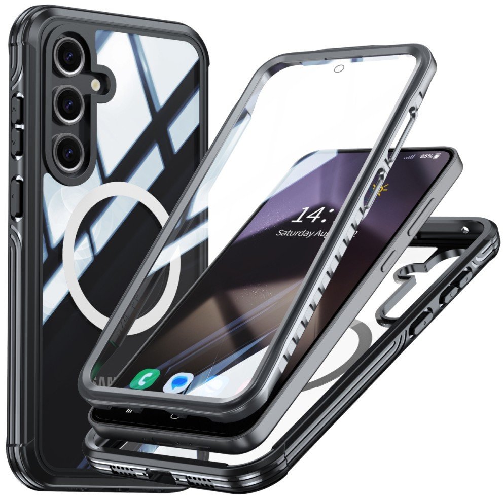 Etui 360 Supero Pancerne Magnetyczne MagSafe do Samsung Galaxy S24 FE, czarne