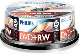 Philips DVD+RW 4.7 GB 4x 25 sztuk (DW4S4B25F/00)