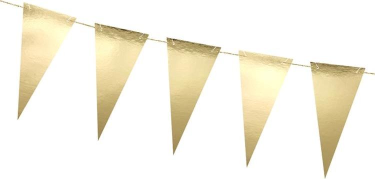 Party Deco Girlanda, flagietki, złota, 2,15 m uniwersalny