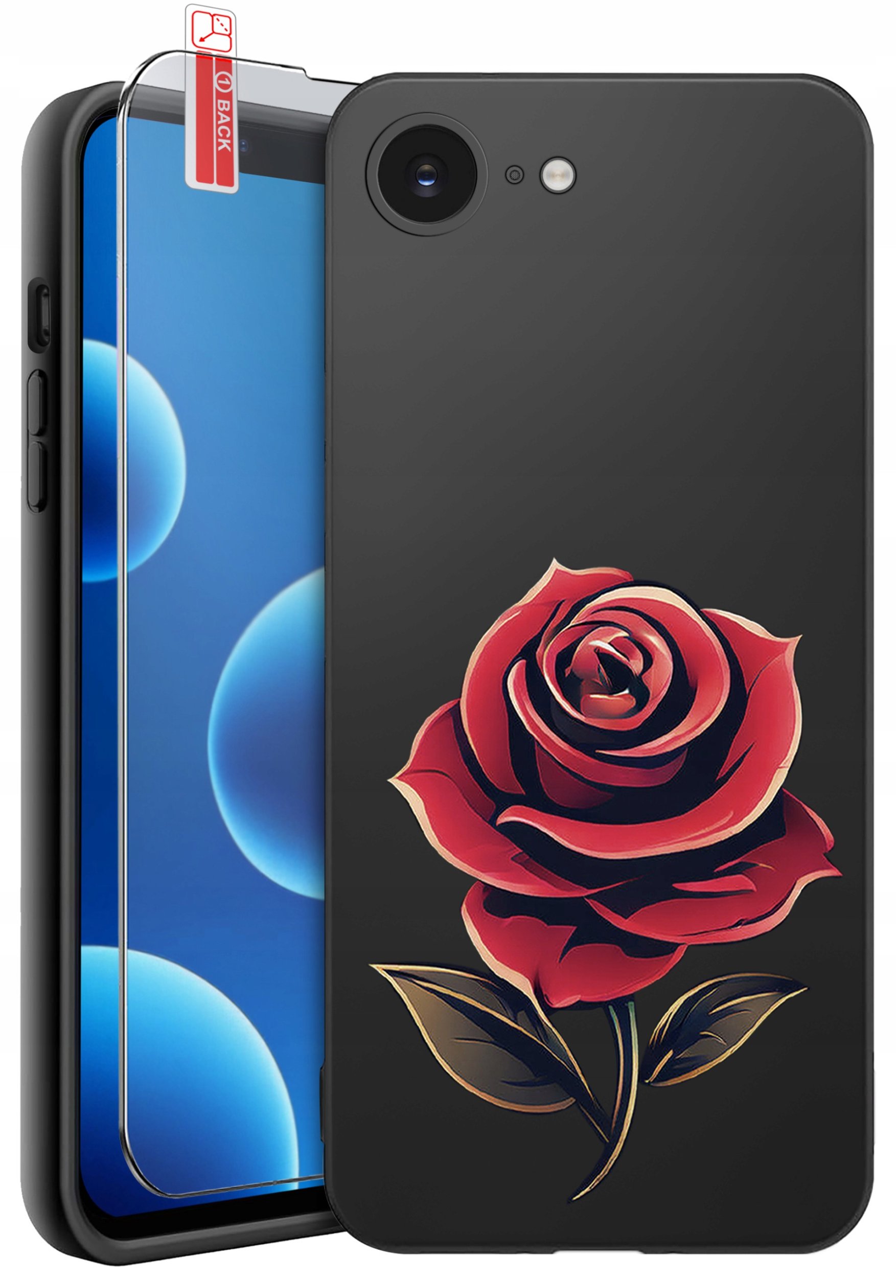 ETUI do iPhone 16e | WZORY | SILIKONOWE MATT CASE + SZKŁO 9H