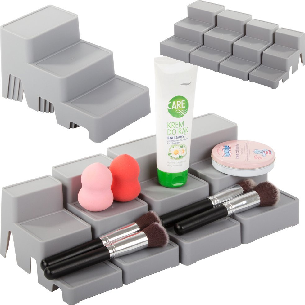 Verk Organizer na kosmetyki modułowy 4 w 1 półka do łazienki pojemnik stojak Organizer na kosmetyki modułowy 4 w 1 półka do łazienki pojemnik stojak